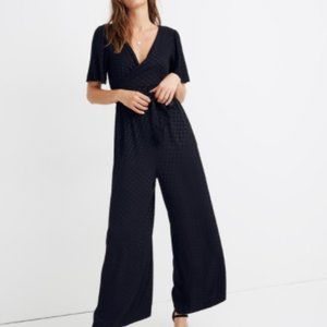 NWT Madewell Wrap-Waist Jumpsuit in Dot Jacquard